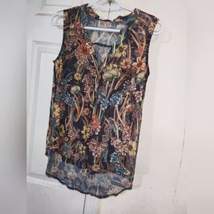 Eden & Olivia Sheer Sleeveless High-low Women's Shirt Small